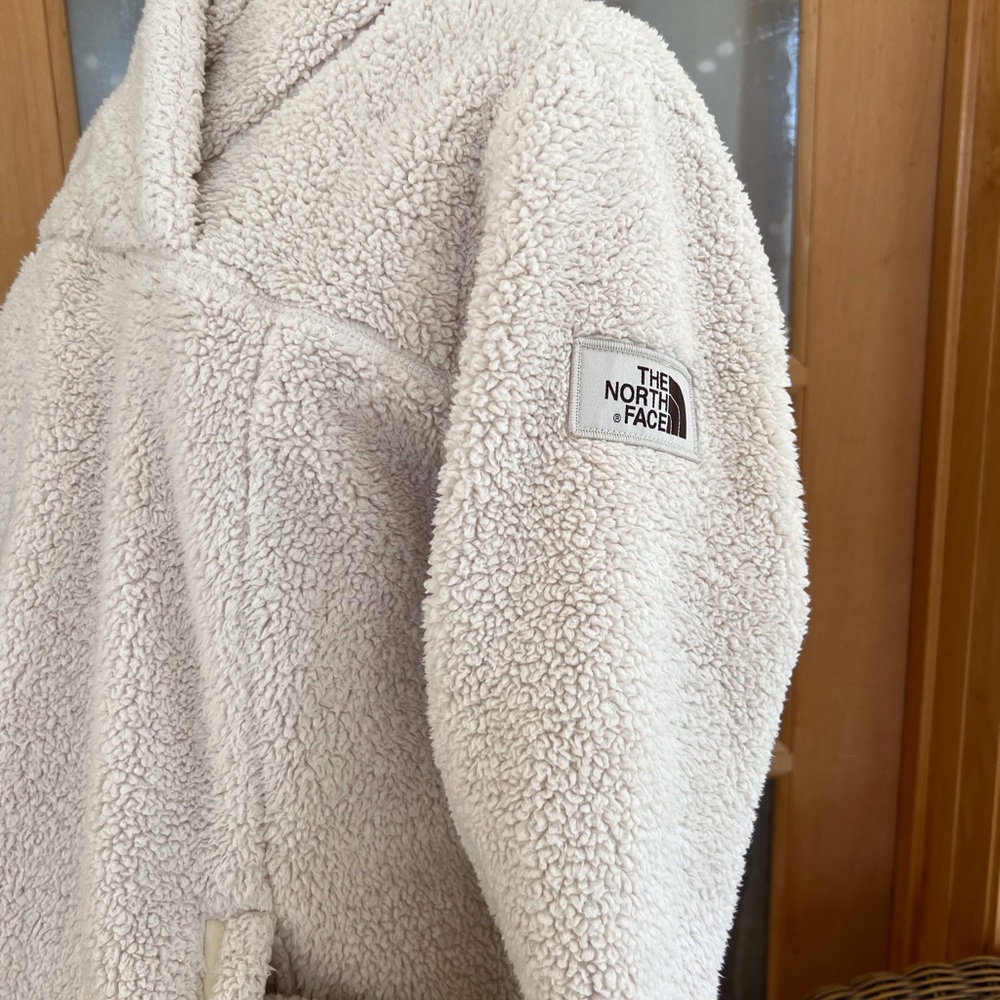 The North Face fleece white sweatshirt